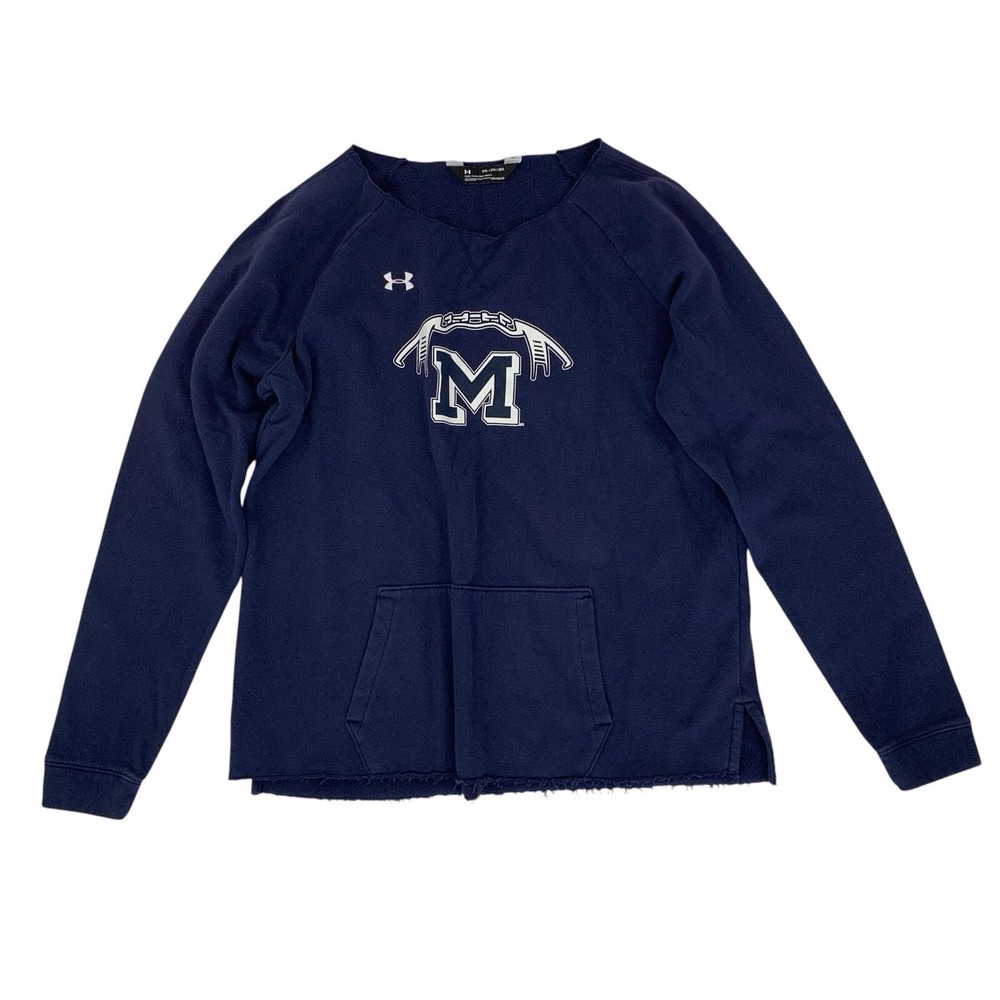 Under Armour Sweatshirt XXL‎ Blue Logo Crewneck Gym Activewear Cozy